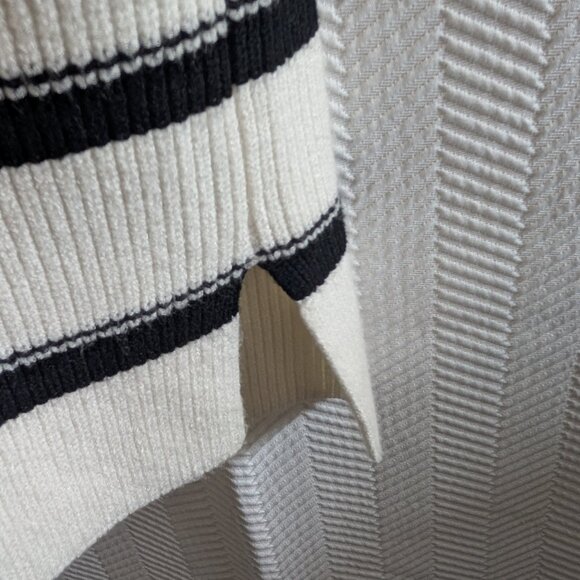 Laundry by Shelli Segal Striped Half Zip Pullover Sleeveless Large Coastal Chic - Picture 9 of 13